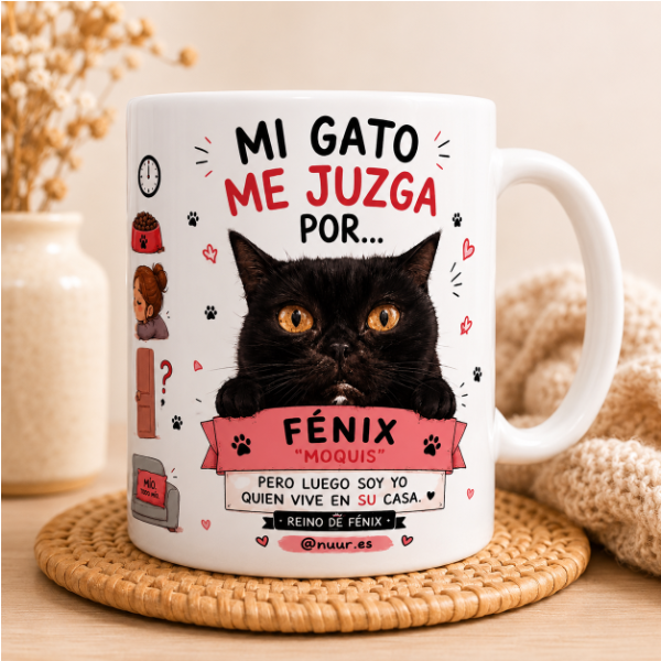 Taza personalizada de gato - Mi gato me juzga …